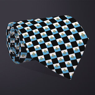 Chequered San Marino Flag Pattern  Tie