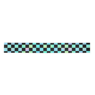 Chequered  satin ribbon