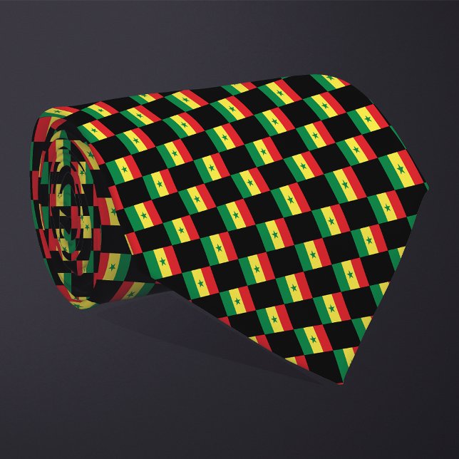 Chequered Senegal Flag Pattern  Tie (Creator Uploaded)