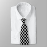 Chequered Silver and Black Tie<br><div class="desc">Abstract digital art of silver and black squares in a chequered formation.</div>
