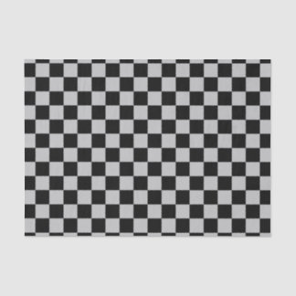 Chequered Silver and Black Tissue Paper