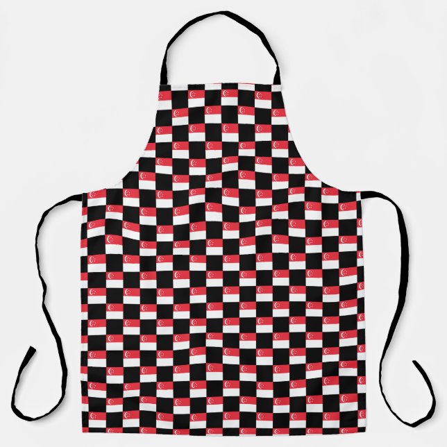 Chequered Singapore Flag Pattern  Apron (Front)