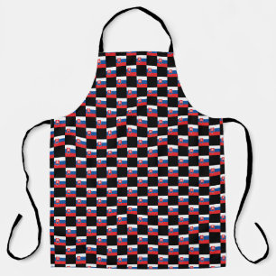 Chequered Slovakia Flag Pattern Apron