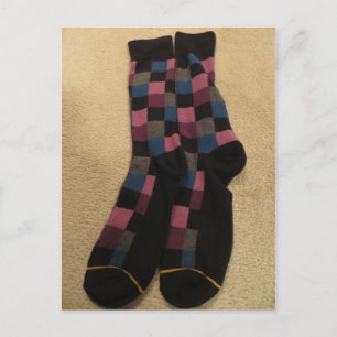 Chequered Socks Postcard