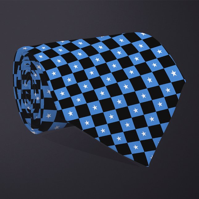 Chequered Somalia Flag Pattern  Tie (Creator Uploaded)