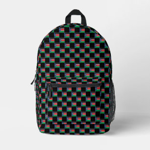 Chequered South Sudan Flag Pattern Printed Backpack