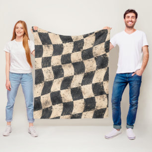 Chequered Speedway Cozy Garage Style Fleece Blanket