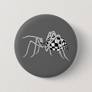 Chequered Spider 2 Inch Round Button