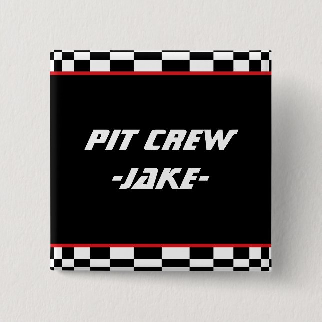 Chequered Square 2 Inch Square Button (Front)