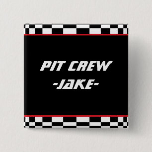 Chequered Square 2 Inch Square Button