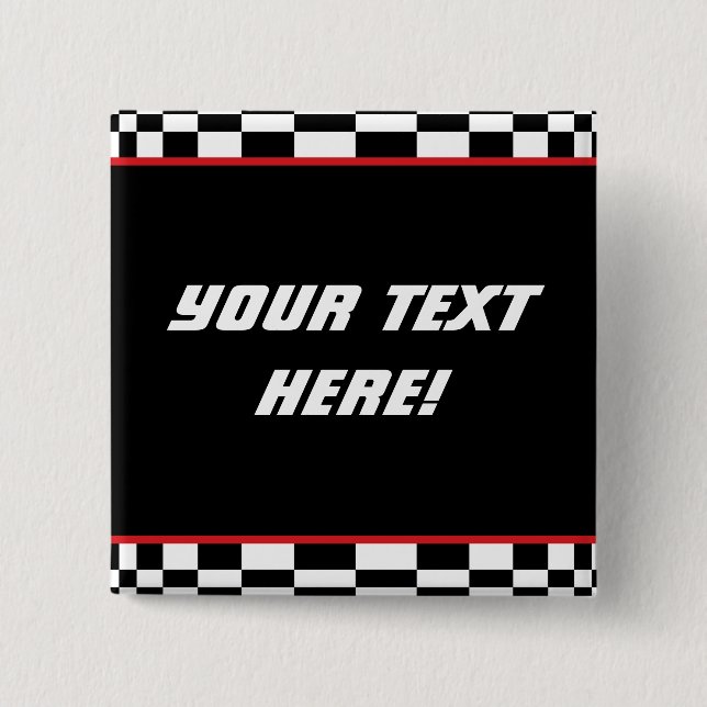 Chequered Square 2 Inch Square Button (Front)