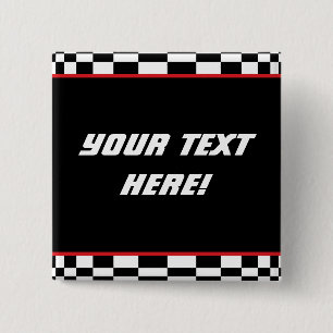 Chequered Square 2 Inch Square Button