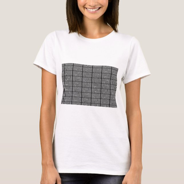 Chequered Square Seamless Chequerboard Optical Par T-Shirt (Front)