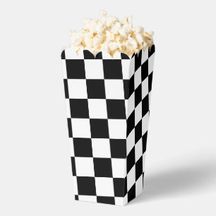 Chequered squares Black and White geometric retro Favor Box