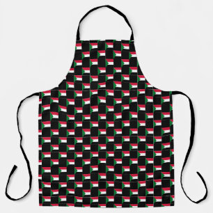 Chequered Sudan Flag Pattern Apron