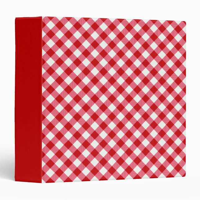 chequered tartan plaid classic red white texture. binder (Front/Spine)