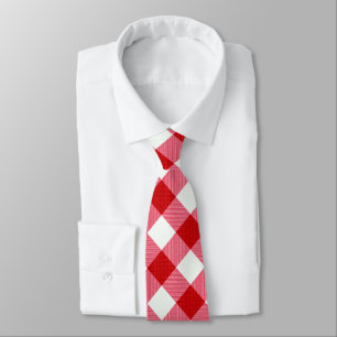 chequered tartan plaid classic red white texture. tie