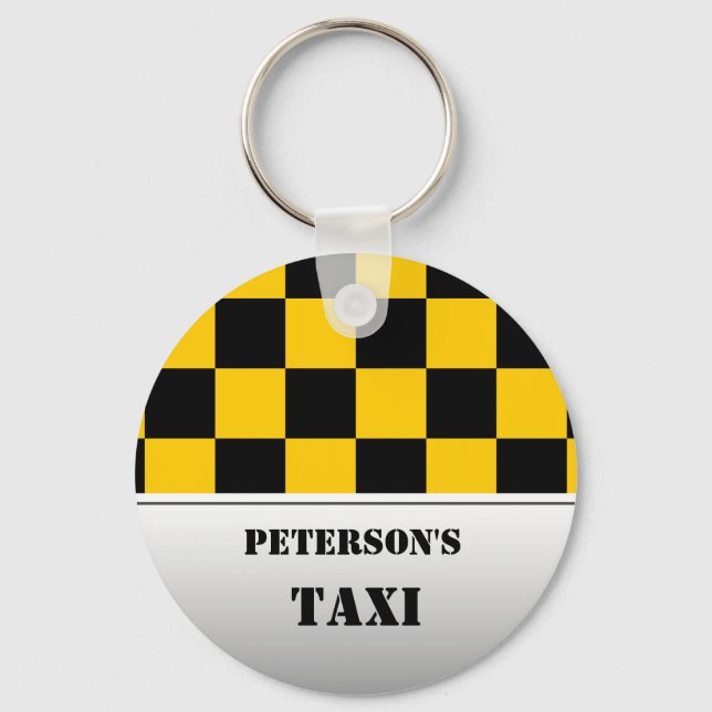 Chequered taxi monogram keychain (Front)