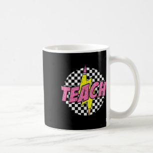 Chequered Teach Pencil Lightning Bolt Back To Scho Coffee Mug