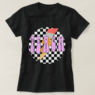 Chequered Teach Shirt, Retro Pencil Teacher Shirt, T-Shirt