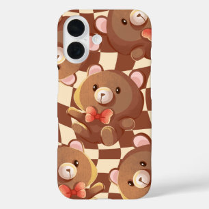 'Chequered Teddy Bear' iPhone 16 Case