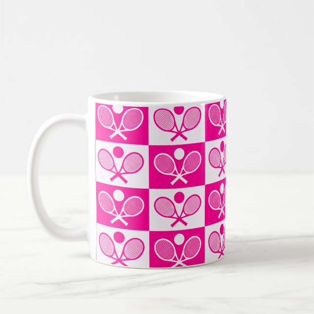 Chequered Tennis Seamless Pattern   Coffee Mug (Left)