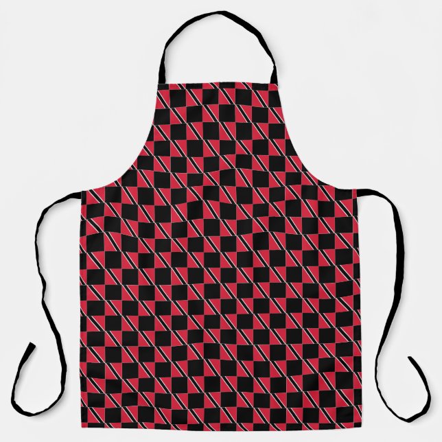 Chequered Trinidad and Tobago Flag Pattern  Apron (Front)