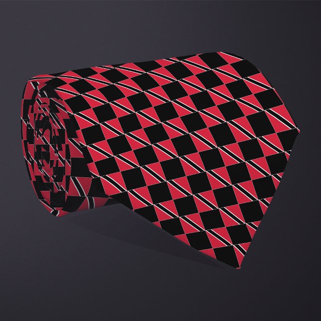 Chequered Trinidad and Tobago Flag Pattern  Tie (Creator Uploaded)