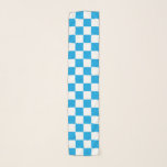 Chequered Turquoise and White Scarf<br><div class="desc">Abstract digital art of turquoise and white squares in a chequered formation.</div>