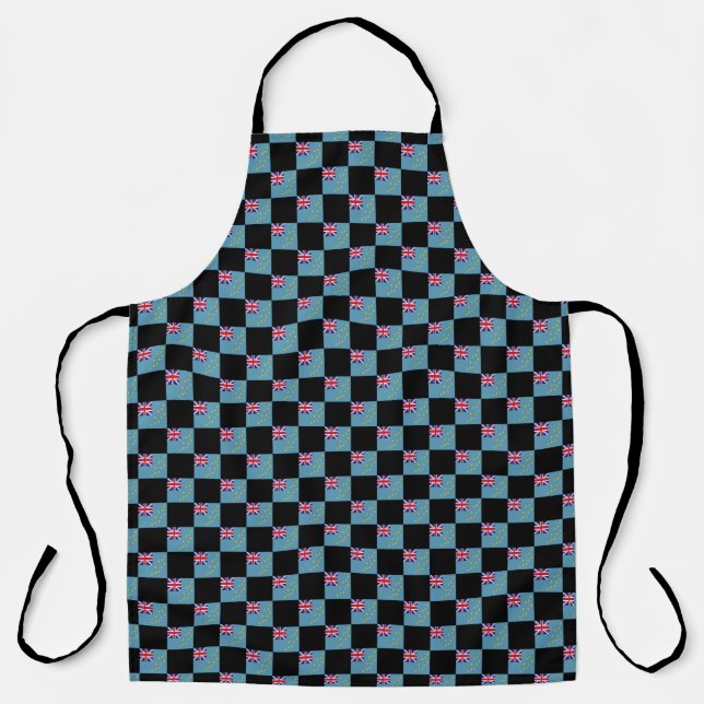 Chequered Tuvalu Flag Pattern  Apron (Front)