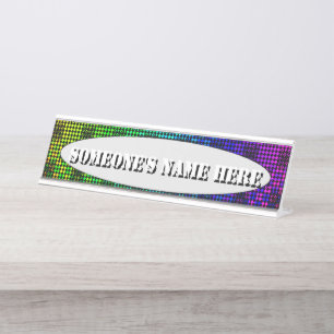 Chequered Twist by Kenneth Yoncich Desk Name Plate