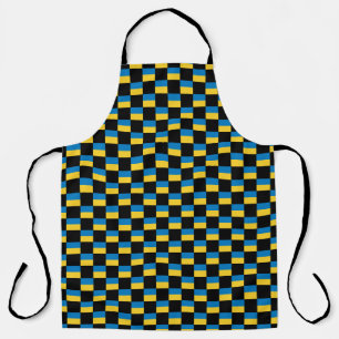 Chequered Ukraine Flag Pattern Apron