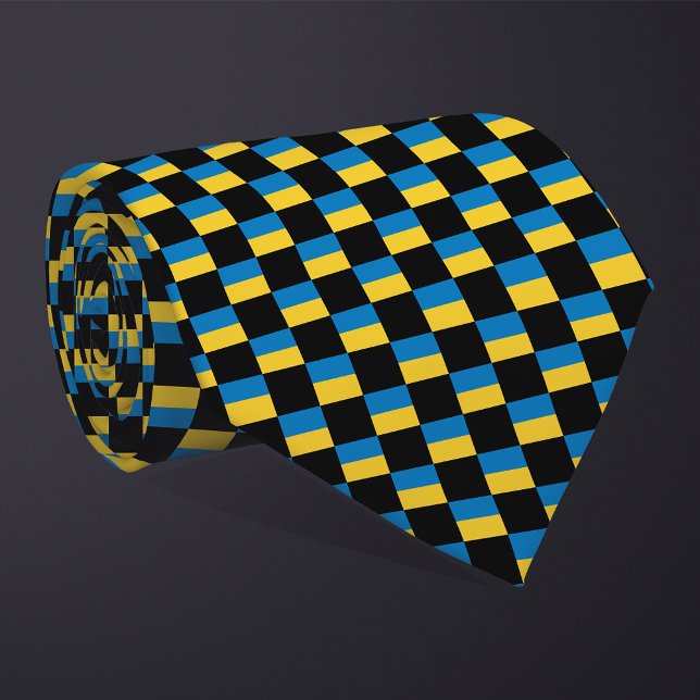 Chequered Ukraine Flag Pattern  Tie (Creator Uploaded)