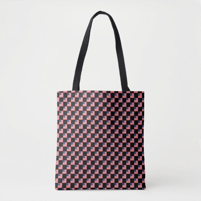 Chequered United States Flag Pattern  Tote Bag (Front)