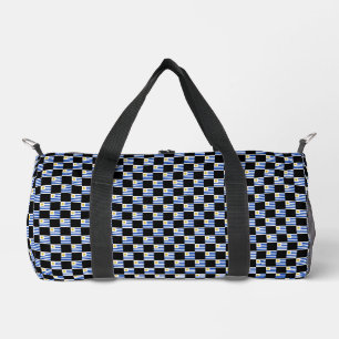 Chequered Uruguay Flag Pattern Duffle Bag