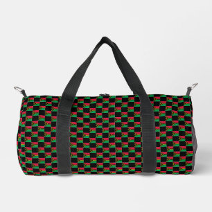 Chequered Vanuatu Flag Pattern Duffle Bag