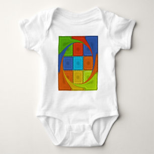 Chequered Whirl Art Print Baby Bodysuit