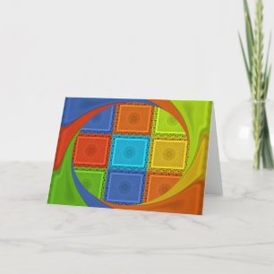 Chequered Whirl Art Print Card