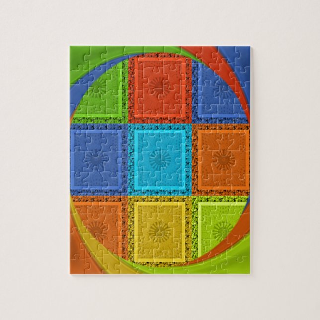 Chequered Whirl Art Print Jigsaw Puzzle (Vertical)