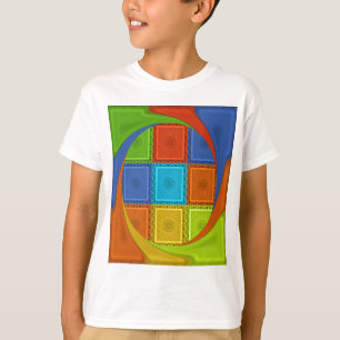 Chequered Whirl Art Print T-Shirt