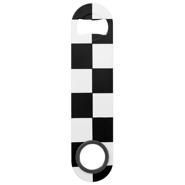 Chequered White and Black  Bar Key (Front)