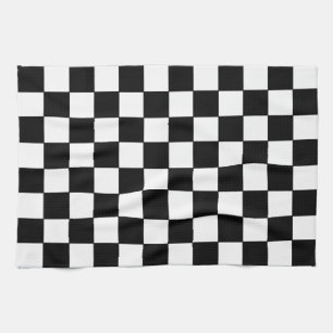Chequered White and Black  Kitchen Towel