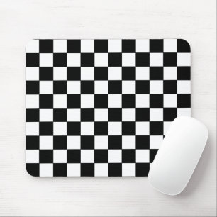 Chequered White and Black  Mouse Pad