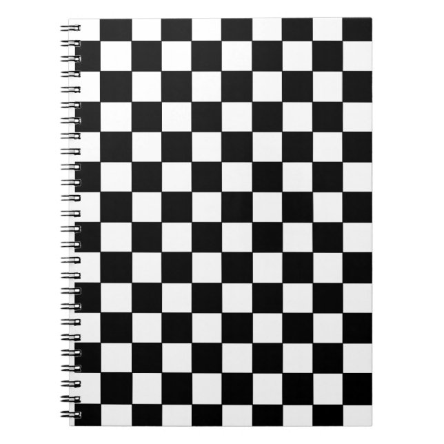 Chequered White and Black  Notebook (Front)