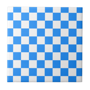 Chequered - White and Blue Tile