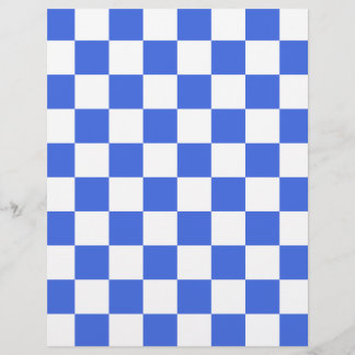 Chequered - White and Royal Blue