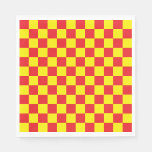 Chequered Yellow and Red Napkin