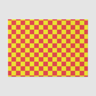 Chequered Yellow and Red Tissue Paper