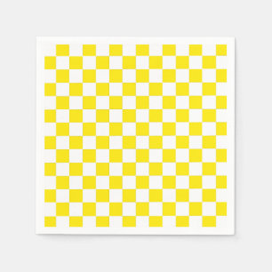 Chequered yellow and White Napkin