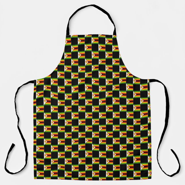 Chequered Zimbabwe Flag Pattern  Apron (Front)